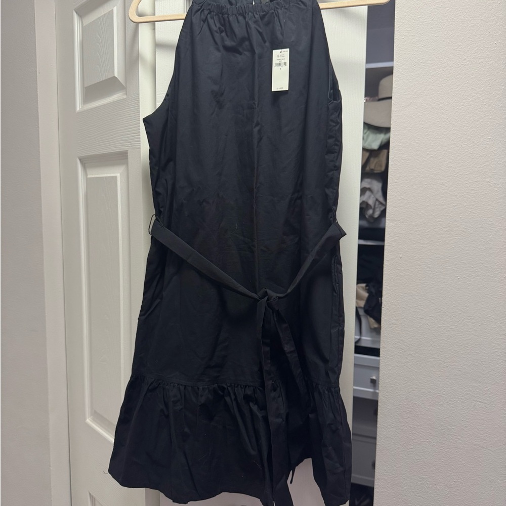 Banana Republic Black Midi Dress with Tie Waist